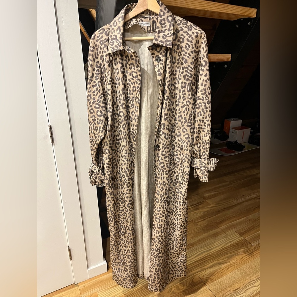 Leopard Print Lightweight Trench - image 1